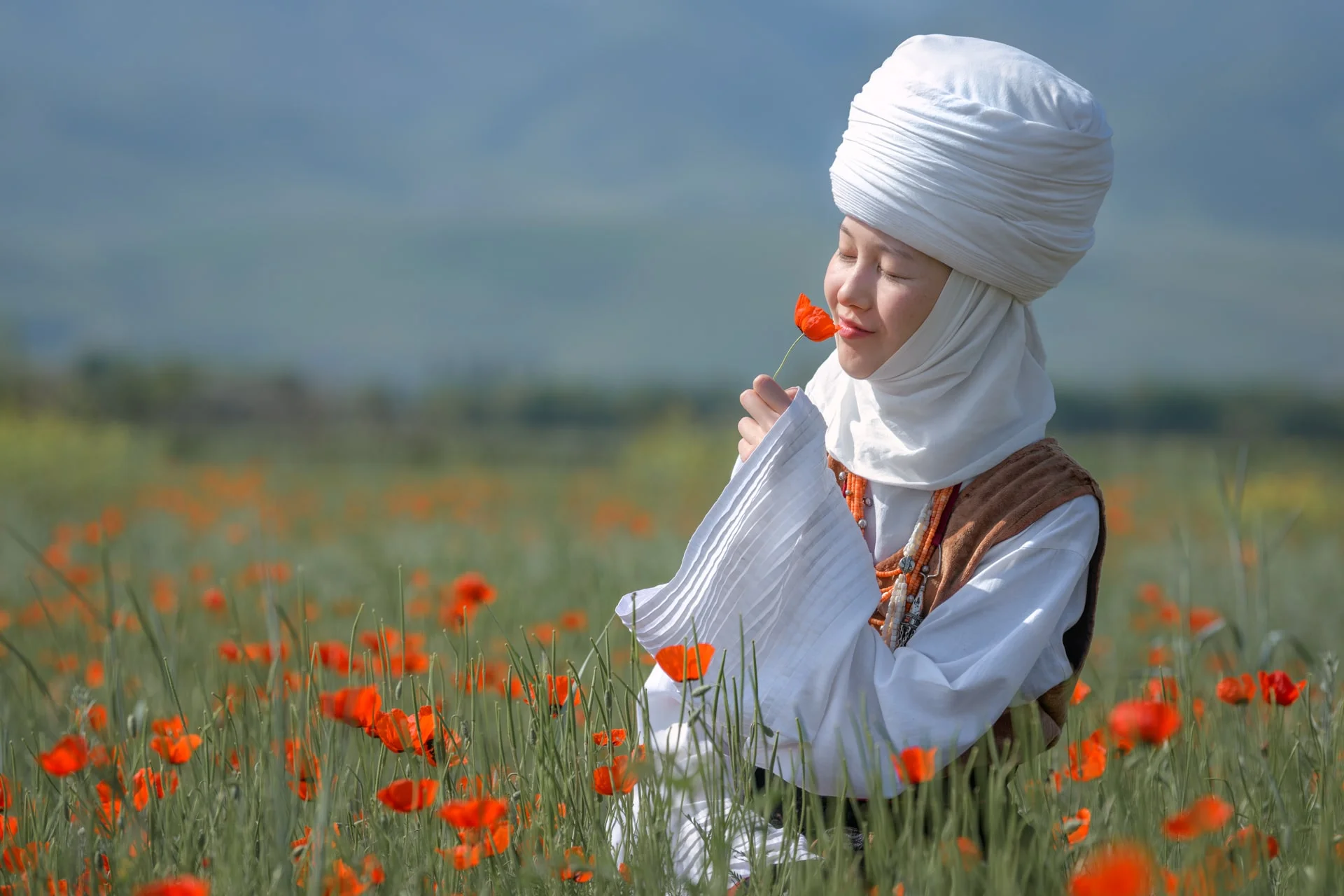 Цветение маков в Киргизии